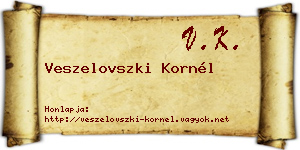 Veszelovszki Kornél névjegykártya