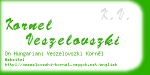 kornel veszelovszki business card