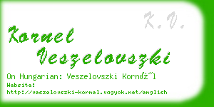 kornel veszelovszki business card